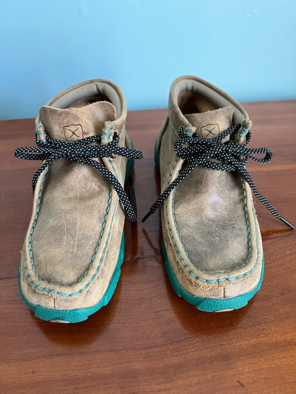 Twisted X Kids Bomber/Turquoise Chukka Moccasins YDM0017